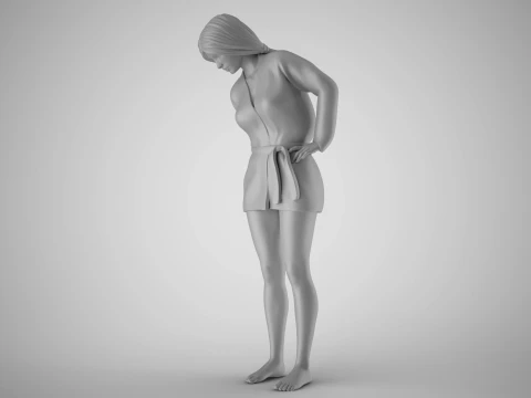 Woman Looking Down 3D Print Model