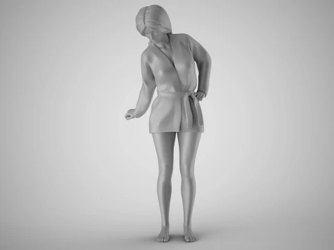 Woman Looking Down 3D Print Model