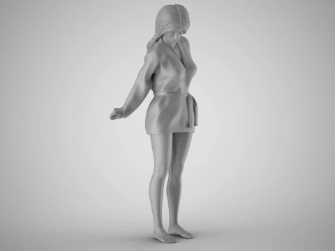 Woman Looking Down 3D Print Model
