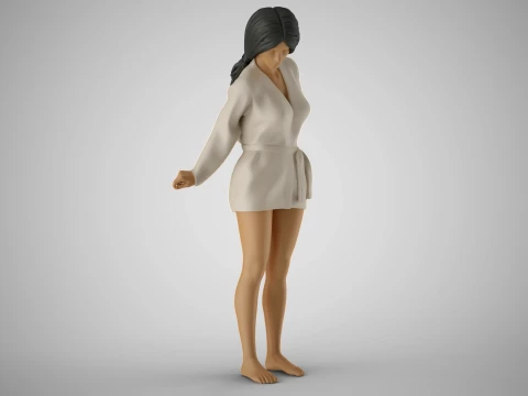 Woman Looking Down 3D Print Model