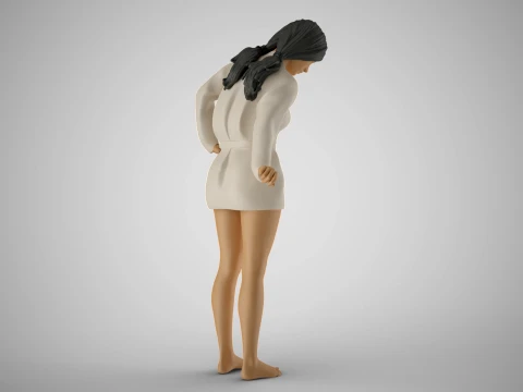 Woman Looking Down 3D Print Model