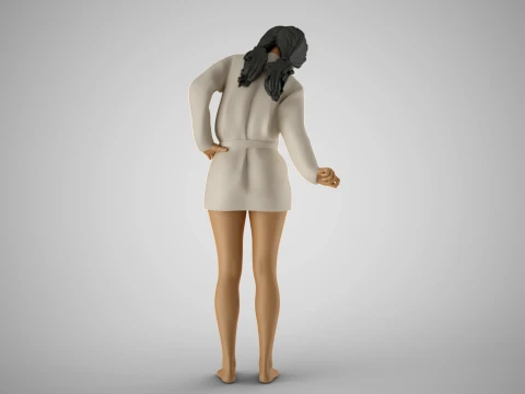 Woman Looking Down 3D Print Model