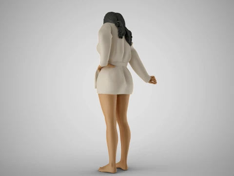 Woman Looking Down 3D Print Model