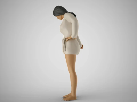 Woman Looking Down 3D Print Model