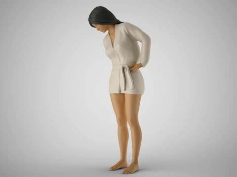 Woman Looking Down 3D Print Model