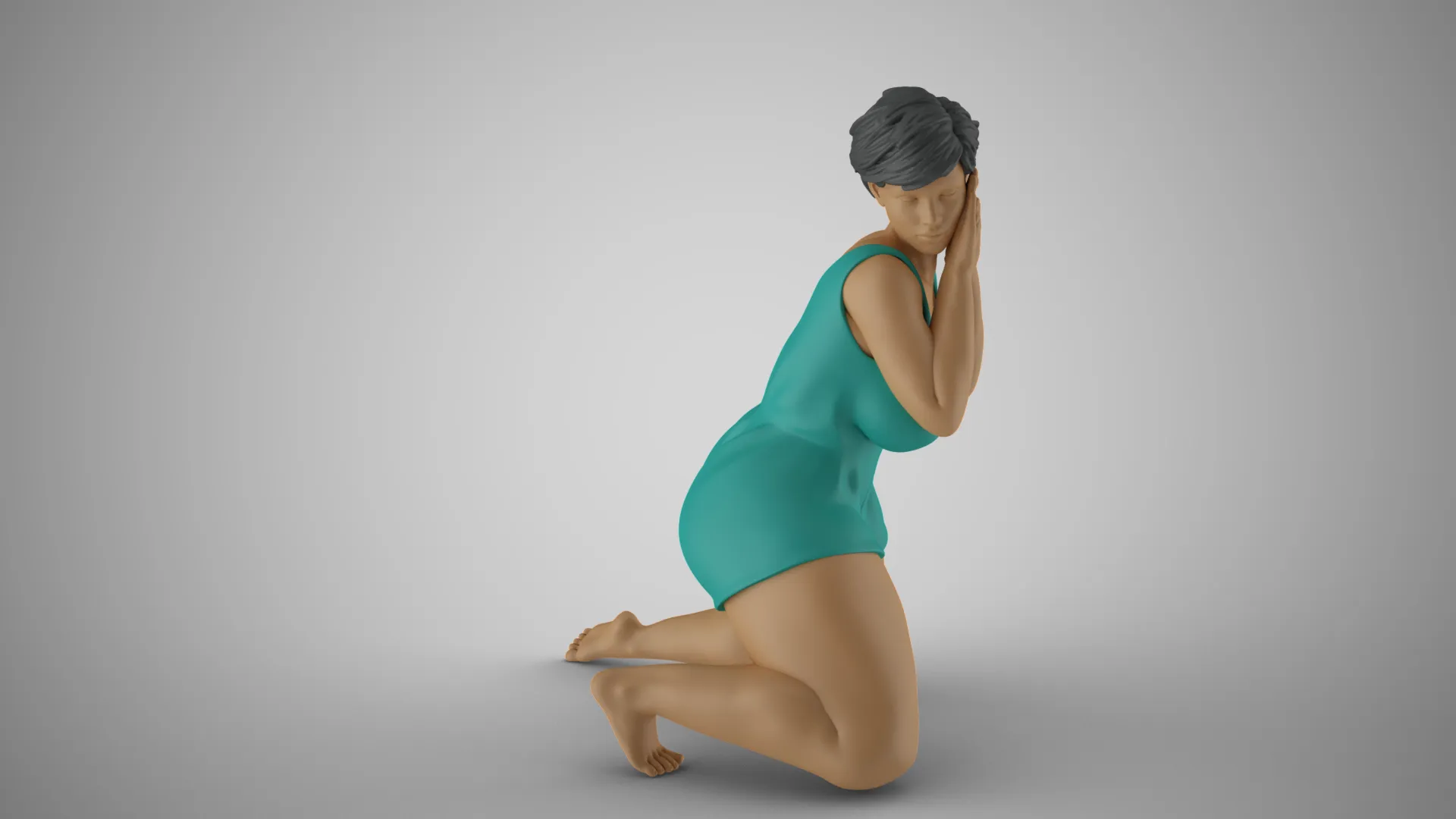 Woman Listening Through Wall 3D Print Model .c4d .max .obj .3ds .fbx .stl .blend