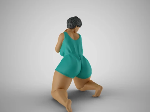 Woman Listening Through Wall 3D Print Model