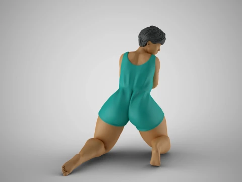 Woman Listening Through Wall 3D Print Model