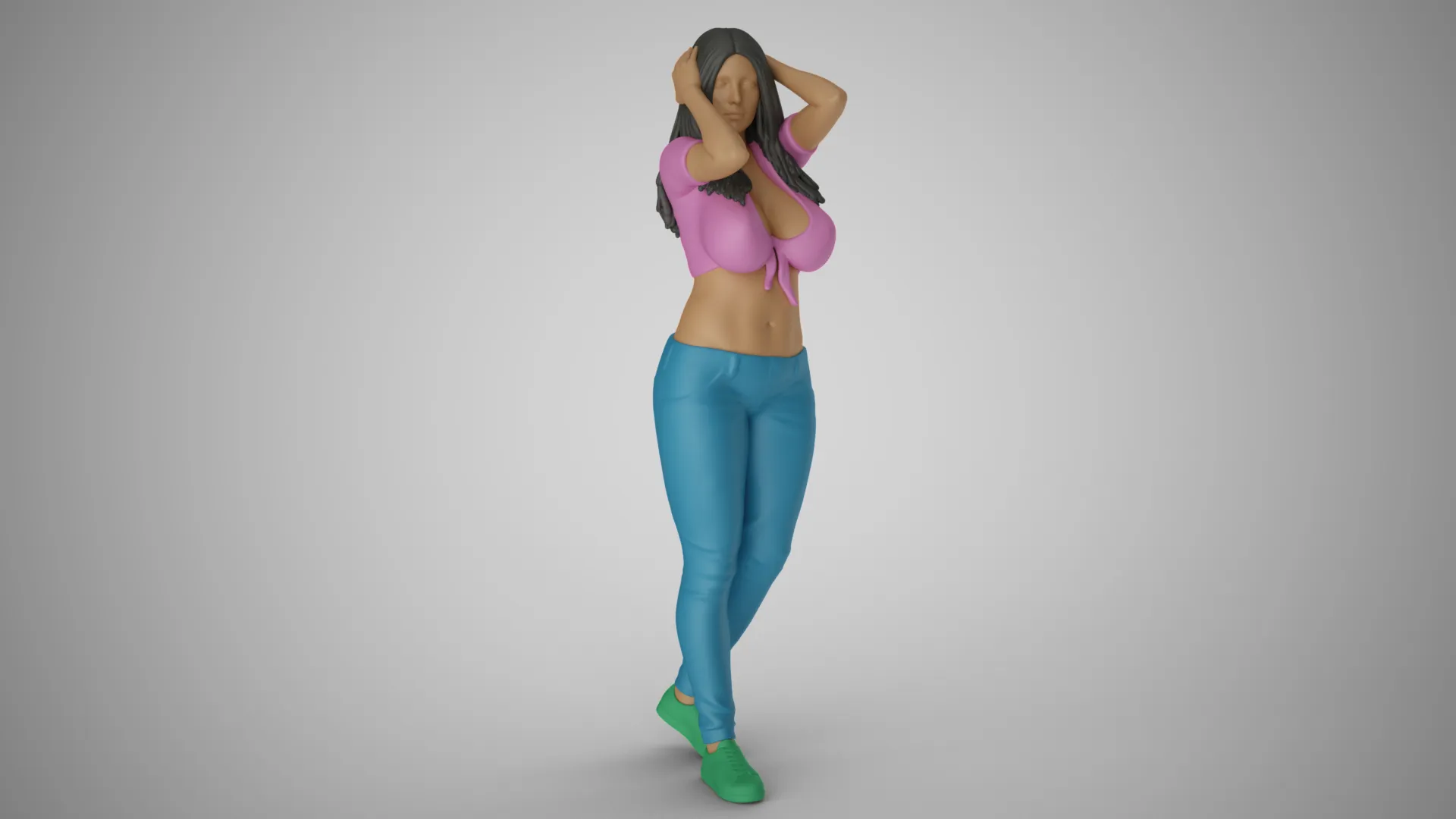 Woman Holding her Head 3D Print Model .c4d .max .obj .3ds .fbx .stl .blend 