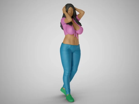 Woman Holding her Head Modelo de Impressão 3D