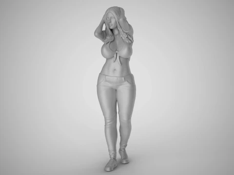 Woman Holding her Head 3D Print Model