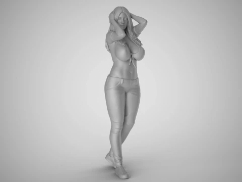 Woman Holding her Head 3D Print Model