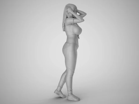 Woman Holding her Head 3D Print Model
