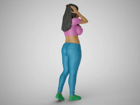 Woman Holding her Head 3D Print Model