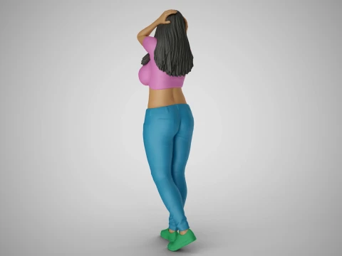 Woman Holding her Head 3D Print Model