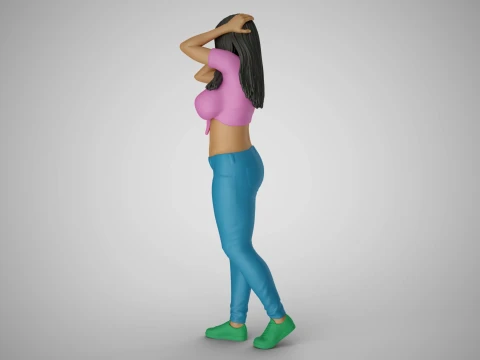 Woman Holding her Head 3D Print Model