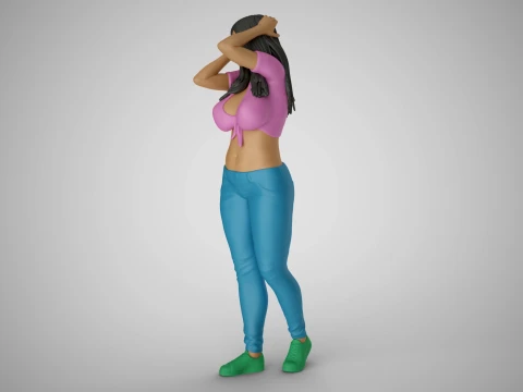 Woman Holding her Head 3D Print Model