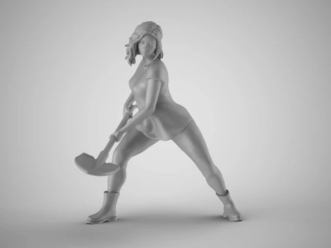 Woman Gardener 3D Print Model
