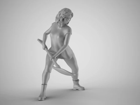 Woman Gardener 3D Print Model
