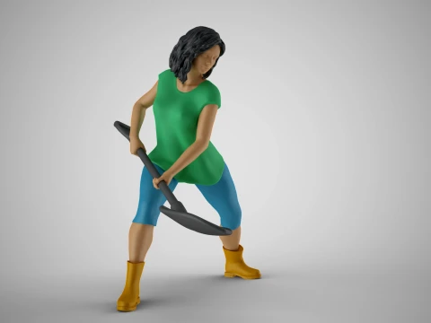 Woman Gardener 3D Print Model