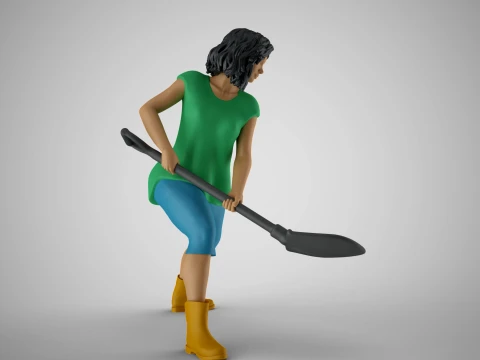 Woman Gardener 3D Print Model