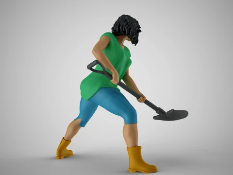Woman Gardener 3D Print Model