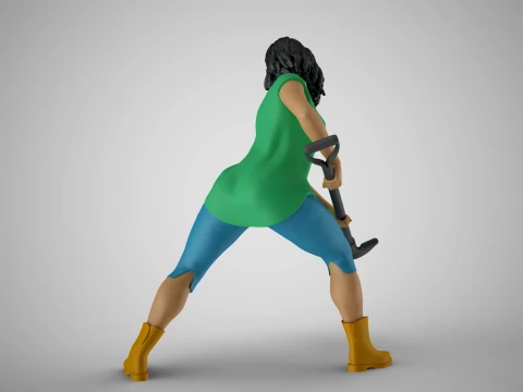 Woman Gardener 3D Print Model