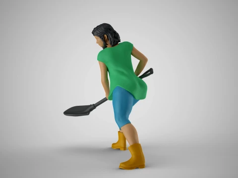 Woman Gardener 3D Print Model