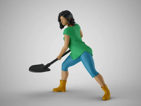 Woman Gardener 3D Print Model