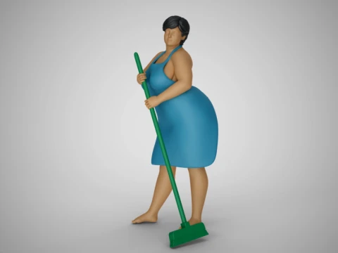 Woman Cleaning Home 3D Принт Модель