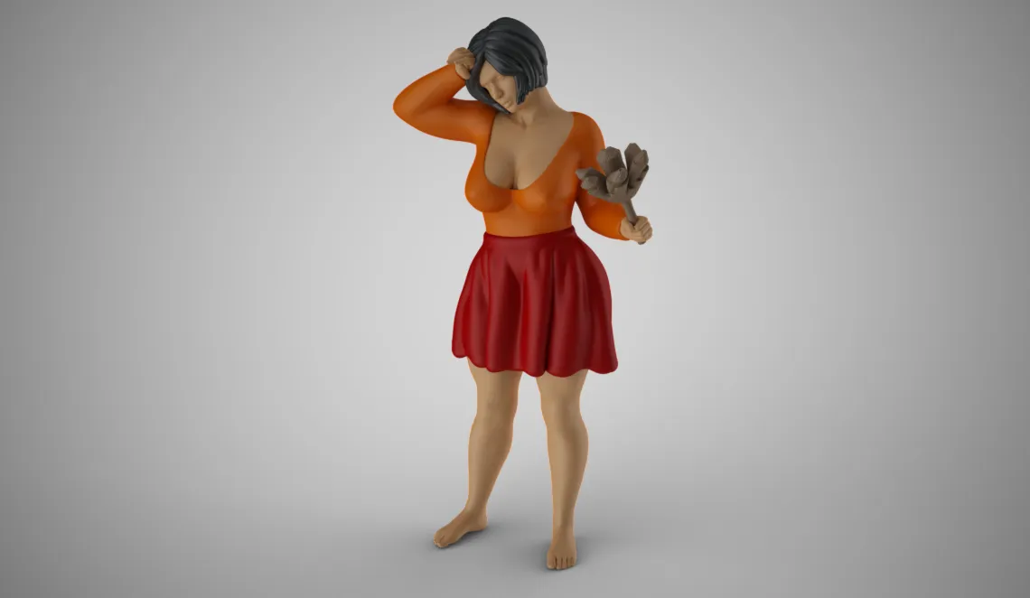 Woman Cleaning Home 2 3D Print Model .c4d .max .obj .3ds .fbx .stl .blend 