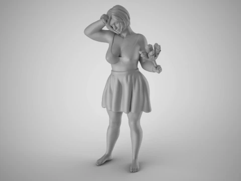 Woman Cleaning Home 2 3D Print Model