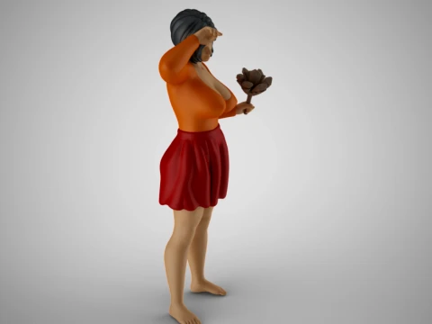 Woman Cleaning Home 2 3D Print Model