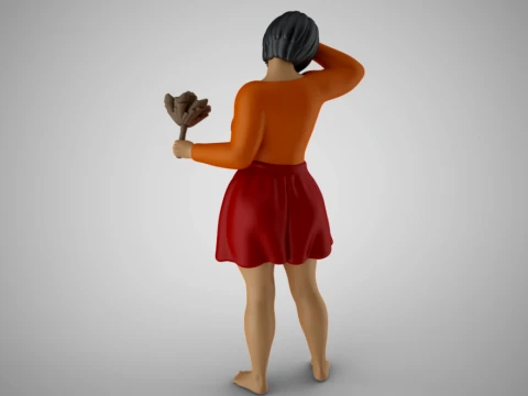 Woman Cleaning Home 2 3D Print Model