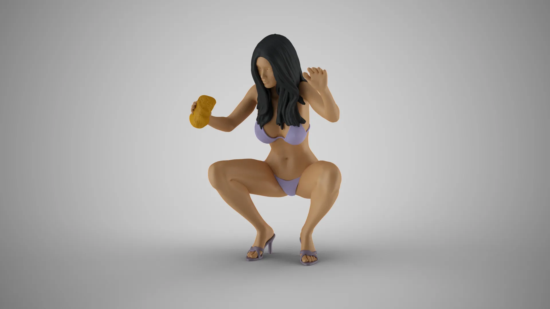 Woman Bike Wash 3D Print Model .c4d .max .obj .3ds .fbx .stl .blend 