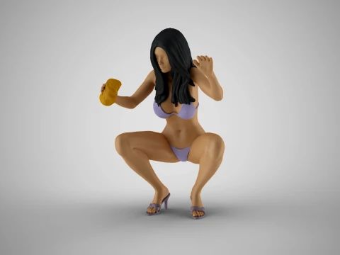Woman Bike Wash 3D Принт Модель