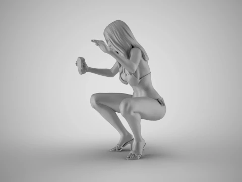 Woman Bike Wash 3D Print Model