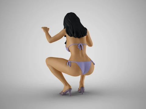 Woman Bike Wash 3D Print Model