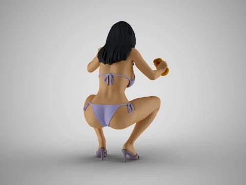 Woman Bike Wash 3D Print Model