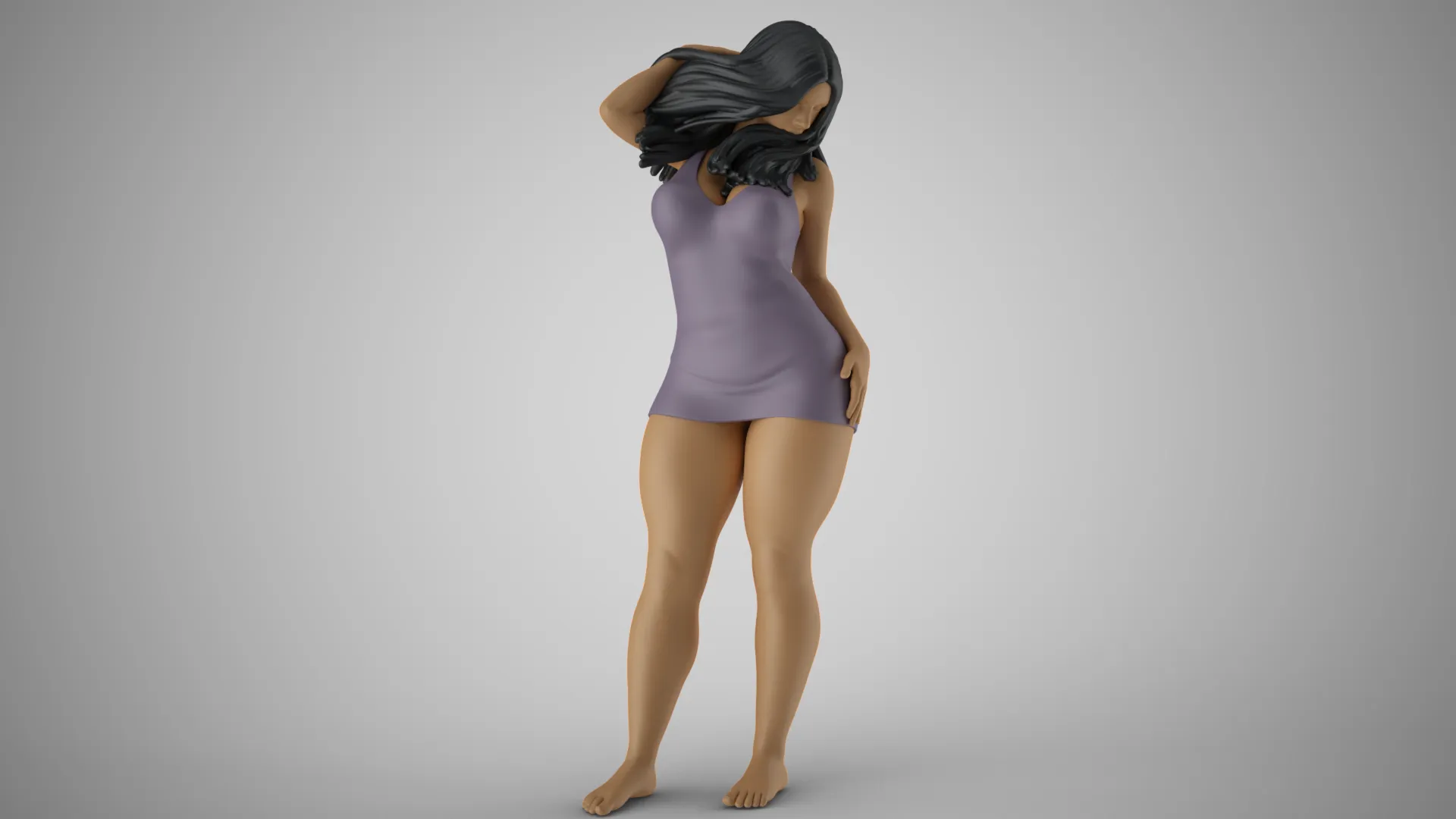 Woman at Balcony 3D Print Model .c4d .max .obj .3ds .fbx .stl .blend 