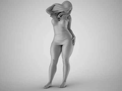 Woman at Balcony 3D Print Model