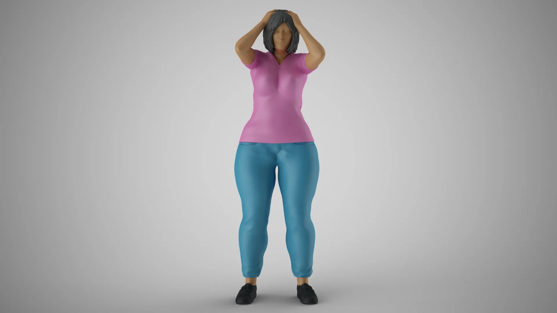 Woeful Woman 3D Print Model .c4d .max .obj .3ds .fbx .stl .blend 