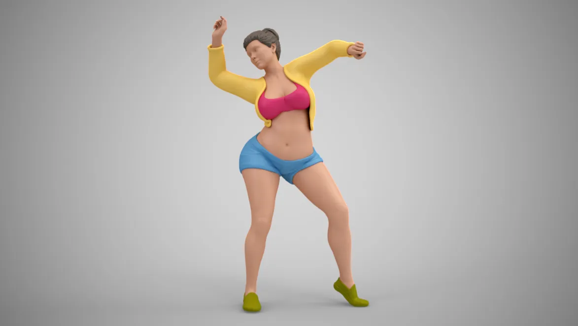 Woman at the Party 3D Print Model .c4d .max .obj .3ds .fbx .stl .blend 