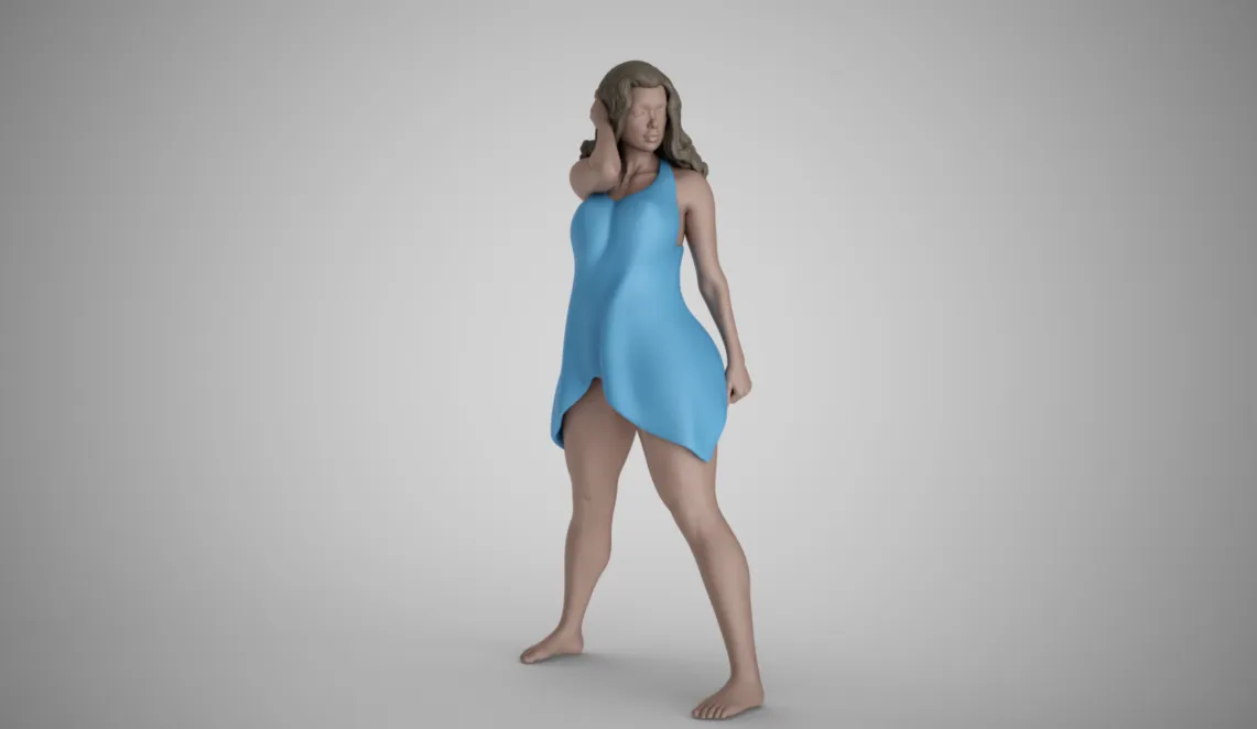 Woman at Crossroads 3D Print Model .c4d .max .obj .3ds .fbx .stl .blend