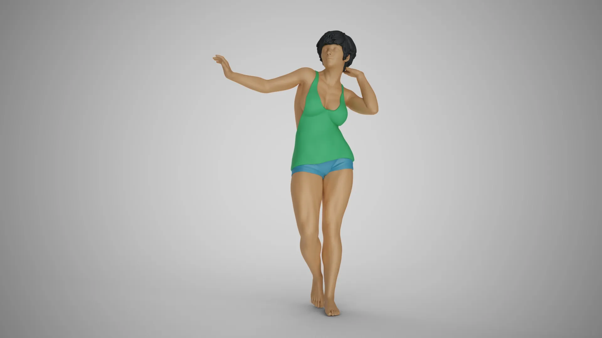 Woman Artwork Stance 3D Print Model .c4d .max .obj .3ds .fbx .stl .blend