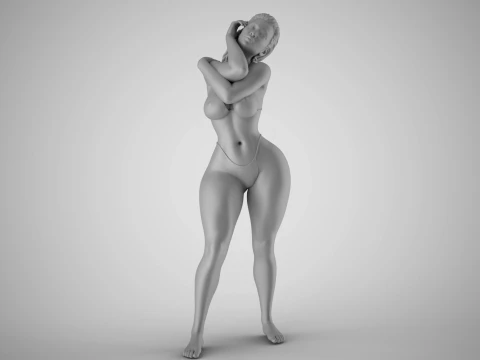 Woman Artwork Stance 2 3D Print Model