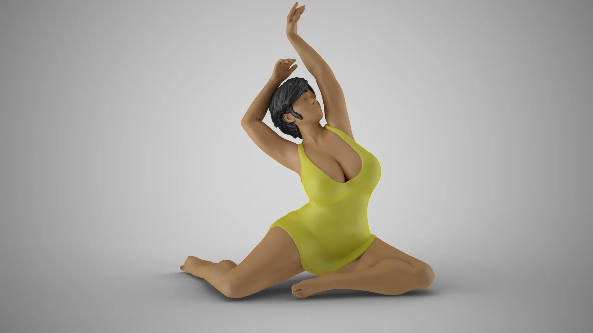 Woman Against the Breeze 3D Print Model .c4d .max .obj .3ds .fbx .stl .blend 