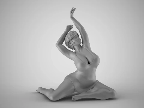 Woman Against the Breeze 3D Print Model