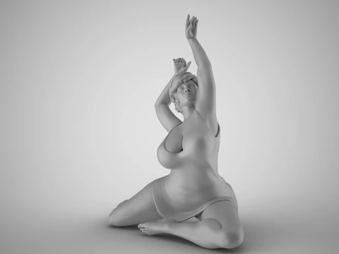 Woman Against the Breeze 3D Print Model