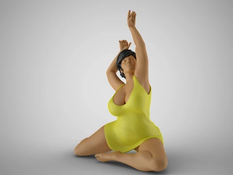 Woman Against the Breeze 3D Print Model